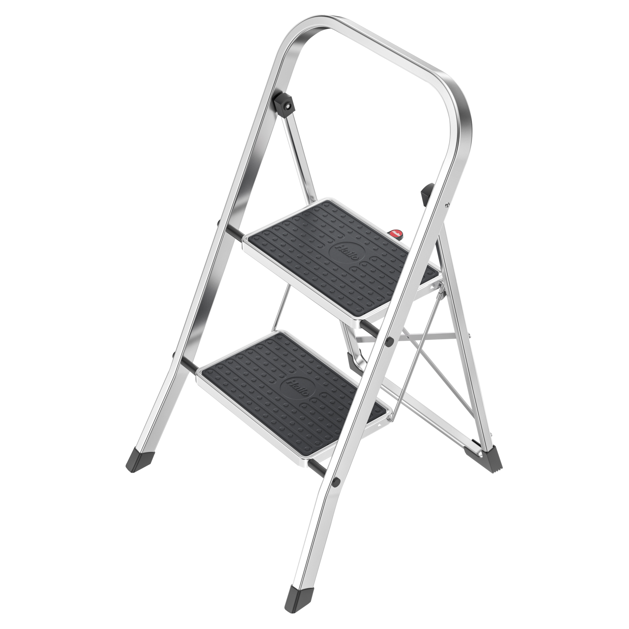 Hailo, step ladder- 2 steps -aluminum, Height 41.4 ft, Capacity 330 lb, Material Aluminum, Model# 9204010001
